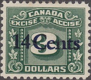 Stamp, Numeral with three maple leaves on each side, Canada,  , Leaves, Numbers, Plants (Flora)
