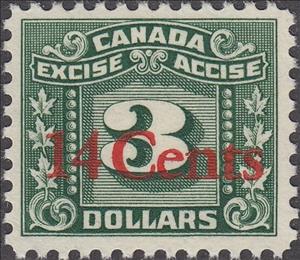 Stamp, Numeral with three maple leaves on each side, Canada,  , Leaves, Numbers, Plants (Flora)