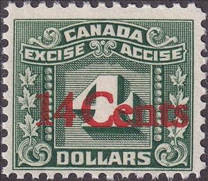 Stamp, Numeral with three maple leaves on each side, Canada,  , Leaves, Numbers, Plants (Flora)