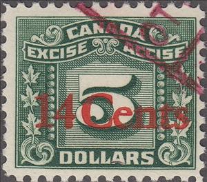 Stamp, Numeral with three maple leaves on each side, Canada,  , Leaves, Numbers, Plants (Flora)