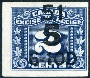 Stamp, Numeral with three maple leaves on each side, Canada,  , Leaves, Numbers, Plants (Flora)