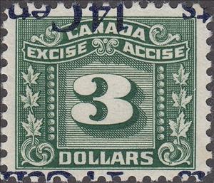 Stamp, Numeral with three maple leaves on each side, Canada,  , Leaves, Numbers, Plants (Flora)