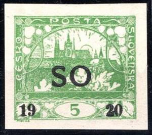 Stamp, Hradcany at Prague - Special Delivery Stamp - SO 1920, Eastern Silesia,  , Castles, Churches - Cathedrals - Basilicas - Chapels