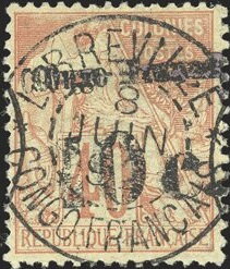 Type Alphee Dubois overprinted & surcharged