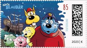 Stamp, Captain Bluebear, Germany, Federal Republic,  , Cartoons