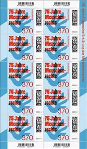 Full Pane, Universal Declaration of Human Rights, 75 Years, Germany, Federal Republic,  , Anniversaries and Jubilees, Cartoons, Human Rights