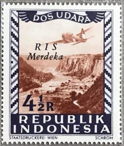 Stamp, Plane over Buffalo Canyon, Indonesia,  