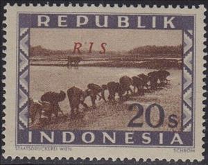 Stamp, Rice farmers, Indonesia,  