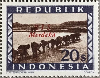 Stamp, Rice farmers, Indonesia,  