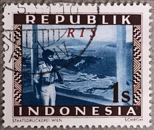 Stamp, Soldier on Guard, Indonesia,  