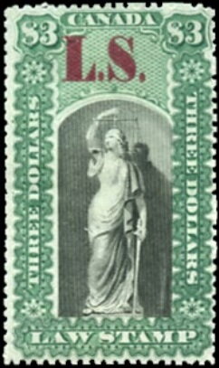 Stamp, Allegory of Justice, Ontario,  , Scales (balance), Statues, Women
