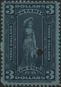 Stamp, Allegory of Justice, Ontario,  , Scales (balance), Statues, Women
