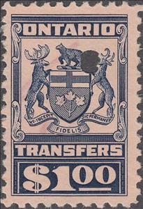 Stamp, Coat of Arms of Ontario, Ontario,  , Coats of Arms, Heraldic Animals