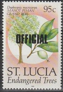 Stamp, Mahot piman grand bois (Daphnopsis macrocarpa), Saint Lucia,  