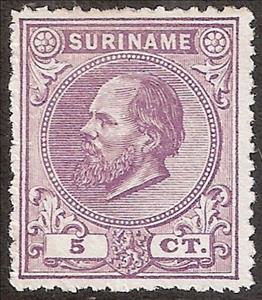 Stamp, King William III, Suriname,  