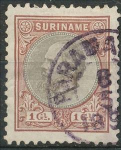Stamp, King William III, Suriname,  