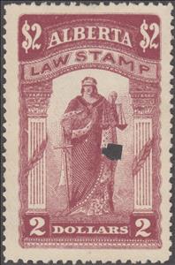 Stamp, Allegory of Justice, Alberta,  , Scales (balance), Statues, Women