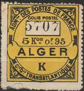 Stamp, Inscribed ALGER, Algeria,  , Letters (Alphabet), Numbers
