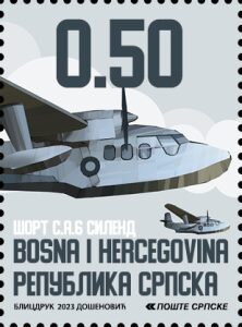 Stamp, Short SA6 Silend, Bosnia and Herzegovina, Serbian Admin,  , Aircraft, Aviation