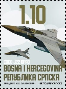 Stamp, Soko J-22 Eagle, Bosnia and Herzegovina, Serbian Admin,  , Aircraft, Aviation