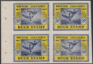 Booklet Pane, Ducks taking off, British Columbia,  , Animals (Fauna), Birds, Ducks