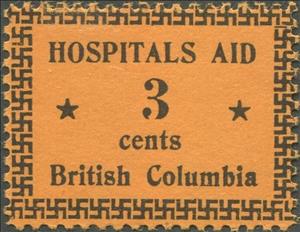 Stamp, Numeral with swastika border, British Columbia,  , Hospitals, Stars