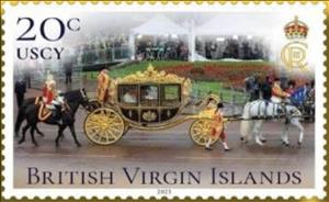 Stamp, Coronation of King Charles III, British Virgin Islands,  , Horses, Royalty