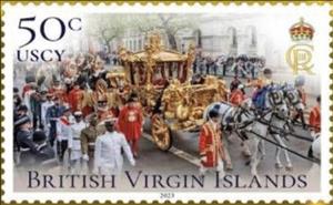Stamp, Coronation of King Charles III, British Virgin Islands,  , Horses, Royalty