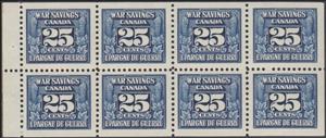 Booklet Pane, Numeral, Canada,  , Leaves, Numbers, Plants (Flora), Second World War, Torches