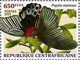 Stamp, Papilio memnon, Central African Republic,  , Animals (Fauna), Butterflies and Moths, Insects