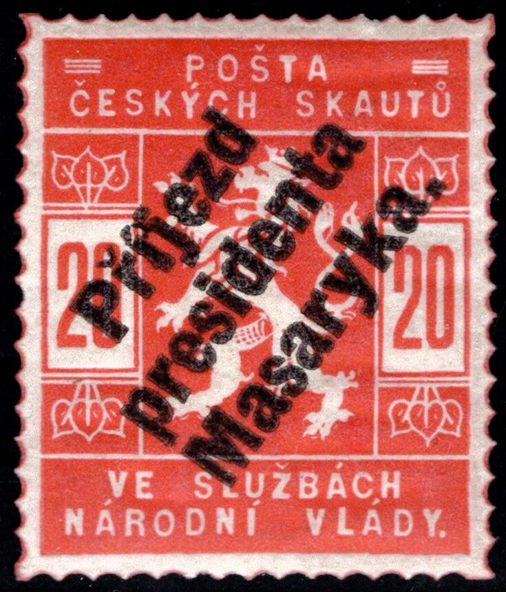 Czech Lion overprinted