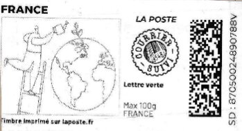 Man on a Ladder Watering the Earth. Redesign. Courrier suivi