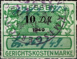 Stamp, Hesse, Germany, Am-Bri Occ (Bizone),  