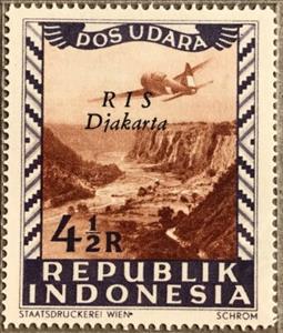 Stamp, Plane over Buffalo Canyon, Indonesia,  , Aircraft, Aviation, Landscapes