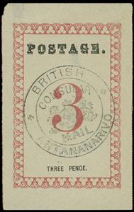 Stamp, British Consular Mail Antananarivo, Madagascar - British Post Offices,  