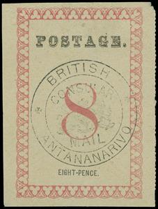 Stamp, British Consular Mail Antananarivo, Madagascar - British Post Offices,  