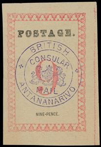 Stamp, British Consular Mail Antananarivo, Madagascar - British Post Offices,  