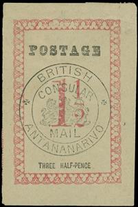 Stamp, British Consular Mail Antananarivo, Madagascar - British Post Offices,  