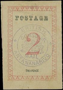Stamp, British Consular Mail Antananarivo, Madagascar - British Post Offices,  