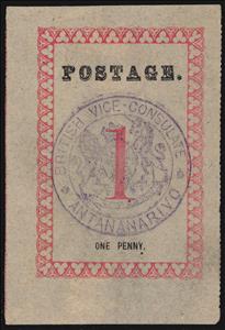 Stamp, British Vice-Consulate Antananarivo, Madagascar - British Post Offices,  