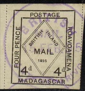 Stamp, Roavoamena, Madagascar - British Post Offices,  