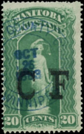 Stamp, Allegory of Justice, Manitoba,  , Scales (balance), Statues, Swords, Women