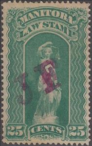 Stamp, Allegory of Justice, Manitoba,  , Scales (balance), Statues, Swords, Women