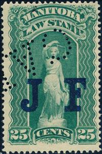 Stamp, Allegory of Justice, Manitoba,  , Scales (balance), Statues, Swords, Women