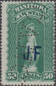 Stamp, Allegory of Justice, Manitoba,  , Scales (balance), Statues, Swords, Women