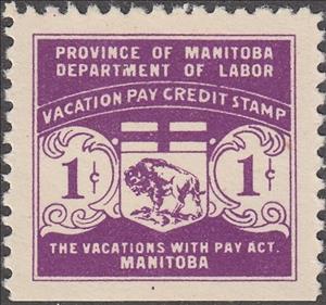 Stamp, Coat of Arms of Manitoba, Manitoba,  , Bison, Coats of Arms, Heraldic Animals, Mammals