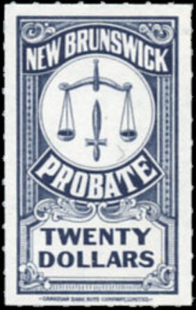 Stamp, Scales and Sword of Justice, New Brunswick,  , Scales (balance), Swords