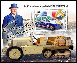 Souvenir Sheet, Citroën Berlingo II, Niger,  , Anniversaries and Jubilees, The Automobile Industry