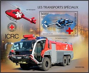 Souvenir Sheet, Eurocopter EC145, Niger,  , Transport, Vehicles