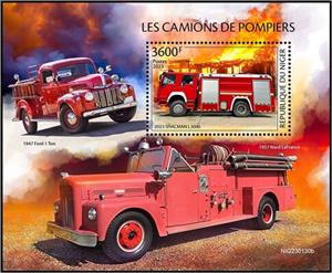 Souvenir Sheet, Shacman L3000, Niger,  , Fire-brigade, Vehicles